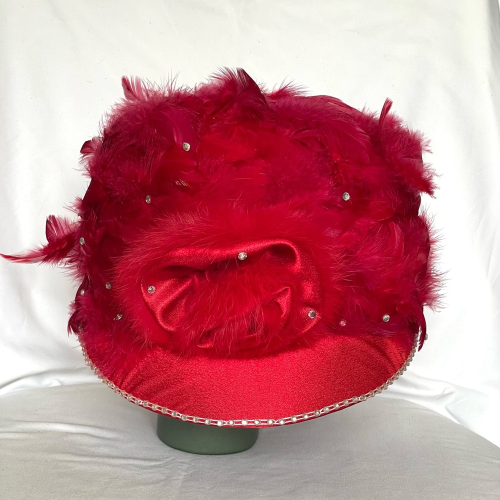 M.STUDIO Red Festive Hat with Sparkling Embellishments